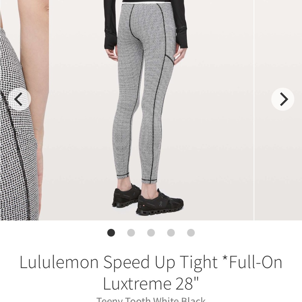 lululemon athletica Women's Black and White Speed Up Tight